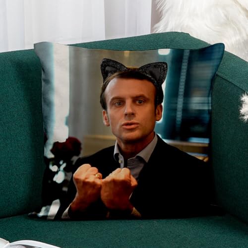 Coussin toucher cuir Macron avec housse incluse 40cm - 5