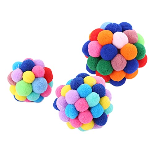YARNOW Colorful Cat Bell Balls Interactive Plastic Bouncy for Cats and Kittens Random Pet Playtime Balls with Jingle for Hours of Entertainment