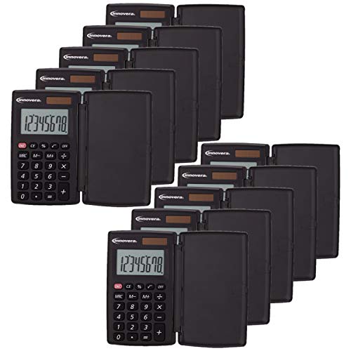 Innovera 15921 - Calculadora de bolsillo con tapa rígida (8 dígitos, LCD/10 unidades) Cover