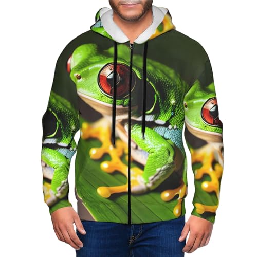 Sweat à capuche grenouille homme pull hiver extensible vêtement doux - 2
