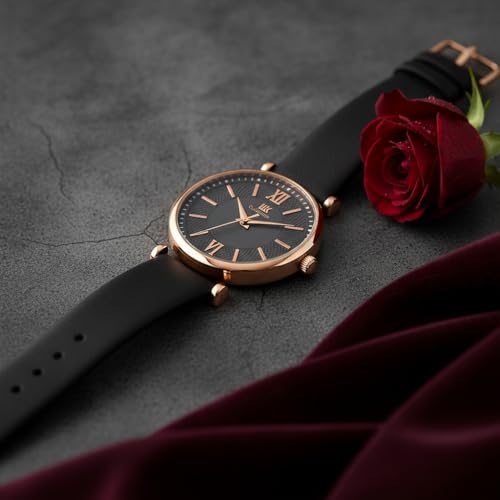 Image of IIK COLLECTION Watches for Women Round Dial |Analogue Quartz Movemnet Ladies Watch|Long Battery Life|Leather Bracelet Strap|Buckle Lock Clasp Safety Watches for Girls