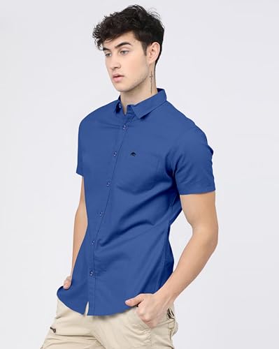 Image of BRUCEWANE Men's 100% Cotton Half Sleeve Shirt