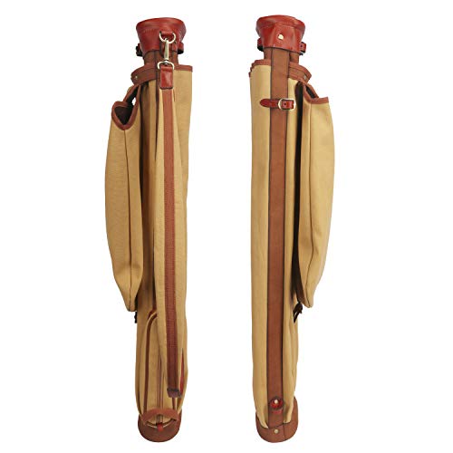 TOURBON Golftasche aus Leder und Segeltuch - 6