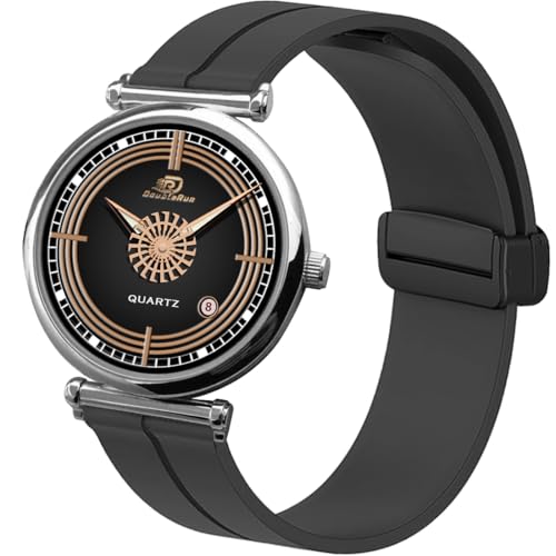 Image of DOUBLERUN Date Function White Color Silicone Strap Analog Wrist Watch for Men S 26-00-0