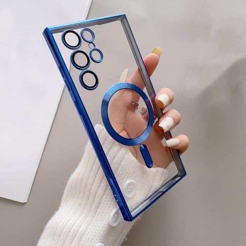 Étui magnétique bleu marine pour Samsung S22 Plus chic et protecteur