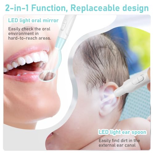 Flintronic Mundspiegel mit LED-Licht, Oral Dental Mirror, Antibeschlag Dentalspiegel mit 2 Beleuchtungsmodi, Mund Zahn Inspektion Spiegel, Wiederverwendbare LED Zahnpflegespiegel für Zahnpflege – Bild 6