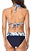 CharmLeaks Womens Bikini Swimsuits Adjustable Strap Bikini Halter Swimwear Navy S