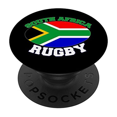 South Africa Flag Rugby Ball Sports Players Gifts PopSockets Swappable PopGrip Cover