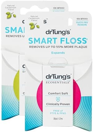 DrTung's Smart Floss - Natural Dental Floss, Cardamom Flavor - Pack of 2