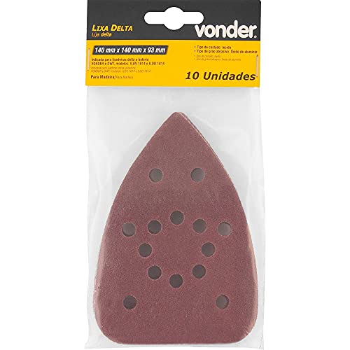 Lixa Delta com Costado em Pluma 140 mm x 140 mm x 93 mm G80 com 10 peças Vonder