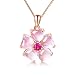 YOUMIYA Rose Gold Cherry Blossoms Necklace for Graduation Pink Beautiful Artificial Stone Crystal Necklace Best Gifts for Women Friend Lover
