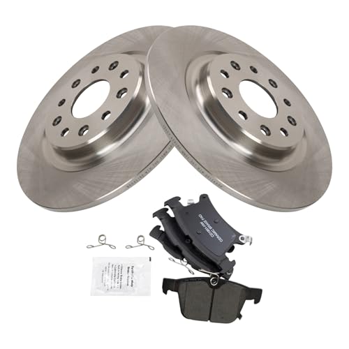Image of TRQ Rear Brake Pad and Rotor Set Ceramic Rotors Compatible with 2020-2021 Chrysler Pacifica