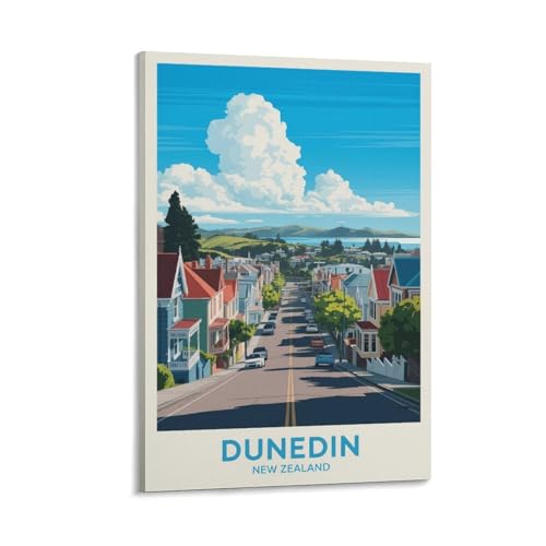 Dunedin poster voyage vintage pour s'évader en Nouvelle-Zélande depuis son salon