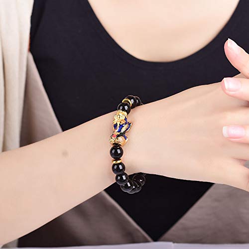 Braccialetto di fascino Feng Shui Ricchezza Bracciale in Ossidiana