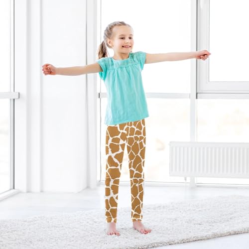 CaTaKu Animal Print Giraffe Girls Leggings Size 4-10T for Kids Toddler Girls Yoga Dance Active Tights Pants3