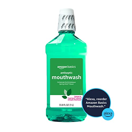 Amazon Basics Antiseptic Mouthwash, Refreshing Mint Flavor, Oral Rinse for Clean Mouth, 33.80 fl oz, 1-Pack - image 2