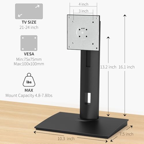 Image of Vesa Monitor Stand with Spring-Adjustable Height, Swivel, Tilt, Rotation Vesa Stand, Compatible with Monitors Within 27 inch and Weighing Between 4.8-7.8lb (Black, Only for 4.8-7.8 lb Monitor)