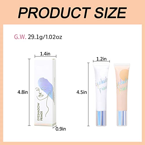 Jutqut 2Pcs Matte Eyeshadow Primer, Eye Primer Base, Cream Eyeshadow Base Primer, No Crease Eye Primer Makeup Eyeshadow Base Long-Lasting Waterproof & Smudgeproof Cream Liquid Eye-Shadow For All Shadows #02 Skin Tint #TOP6