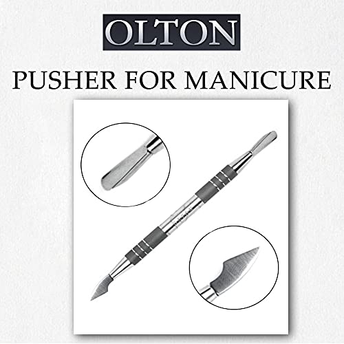 Olton Set 3In1: Cuticle Nippers Model M, 9-12Mm + Cuticle Scissors, 100Mm + Pusher, Double-Sided Manicure Scapula (Handmade Professional Manicure Pedicure Tool) Save 15$ #TOP5