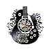 Zegar dekoracyjny Muzyka tematyczna gitara zegar ścienny Watch Home Decor Instrument Musical Music Vinyl Record DOPROWADZIŁO Zegar ścienny Nowoczesny design Zegar ścienny (Color : C No LED)