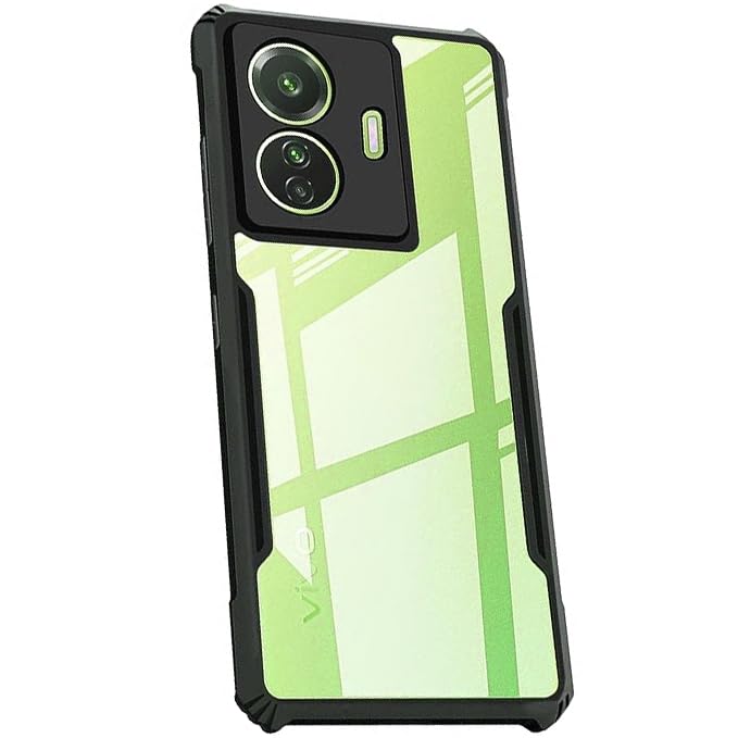 COBERTA Polycarbonate Back Cover For Vivo T1 44W Back Cover Case - Black Transparent (B0CGD5RVYR) Amazon Price History, Amazon Price Tracker