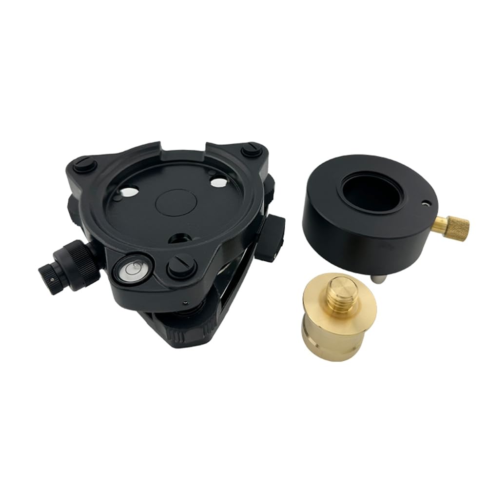 Schwarzer Tribrach-Adapter mit Optischem Lot, Drehbarem DREI-Klauen-System und 5/8" X11 Schraube für GPS GNSS.