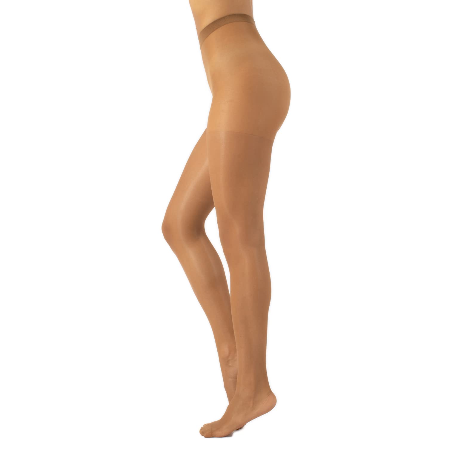 Damen Transparente Feinstrumpfhose | Alltag Strumpfhose Sommer | Beige, Schwarz | S, M, L, XL | 7 DEN | Made in Italy