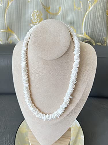 Native Treasure Mens and Womens Tropical Summer Beach Surfer Necklace From the Philippines, White Ark Shells, Mens Beach Necklace2