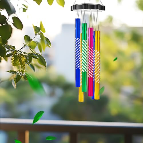 Image of DOITOOL Wind Chime Tubes for Crafts, 50PCS 3.14 Inch Hollow Aluminum Tubes, Colorful Metal Replacement Pipes, Pre-Drilled Outdoor Garden Windbell Supplies for Easy Hanging Outdoor Garden Craft Decor