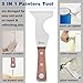 CHILI TOOLS Stainless Steel 5 in 1 Painters Tool with Wood Handle and Metal Hammer End, Made in Taiwan | Spackle Caulk Remover | Roller Cleaner | Putty Knife | Wallpaper Scraper | Can Bottle Opener