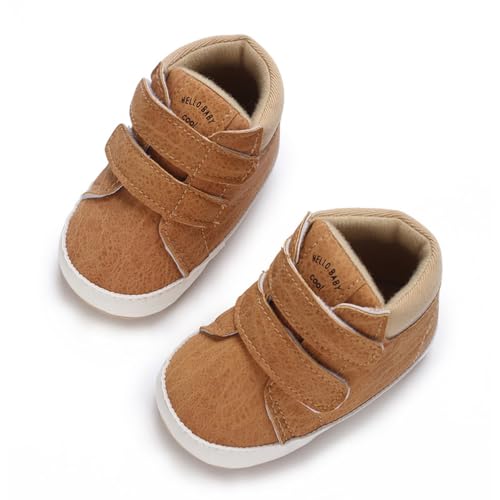Image of Clowora Baby Boys Girls Shoes Non-Slip Rubber Sole Sneakers Infant First Walking Toddler Crib Shoes Newborn Loafers Flats. (15 /Yellow,0-6 Months)