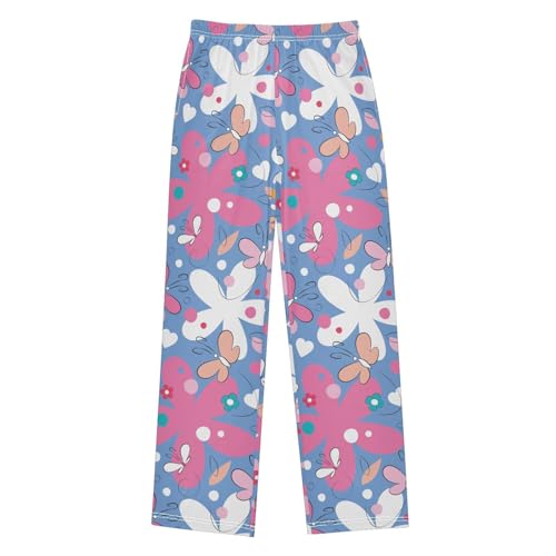 ZZKKO Butterflies Flowers Boys Pants for Kids Jogger Pants with Pockets S-XL