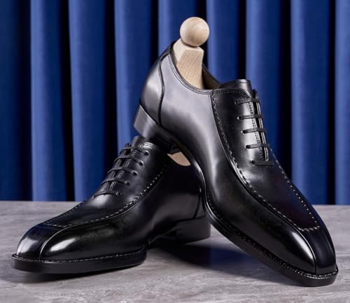 Mens Dress Shoes Formal Oxfords Genunie Leather Modern Plain Toe Oxford Fashion Prom Wedding Derby Business Casual Suit Shoes Tuxedo Shoes for Men4