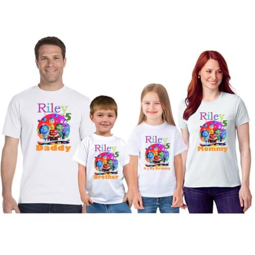 Personalized shirt for birthday girls Inside Out feelings, add name and age, family matching birthday, custom t-shirts birthday girls3