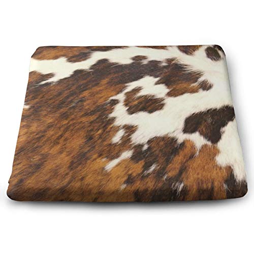 Capisinz Square Cushion for Chair Red and White Cowhide Printed Seat Cushion Memory Foam Seat Cushion Office Chair Cushion and Wheelchair Cushion Comfortable Chair Pad Size15 X13.7"X1.2"