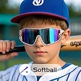 JOGVELO Kids Baseball Polarized Sunglasses, Sports Sunglasses for Boys Girls 4-12 Youth Sun Glasses for Cycling Running (Blue) - Image 4