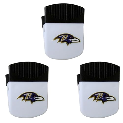 Siskyou Sports NFL Baltimore Ravens Chip Clip Magnets, 3pk One Size, White