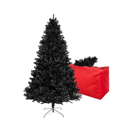 4ft Black Artificial Christmas Tree, Arbol de Navidad with 450 Branch Tips, Fake Christmas Tree, Premium Spruce Xmas Tree with Fold-Able Metal Base Stand