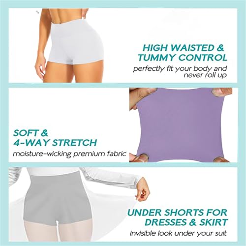 JiaYouLC High Waisted Mini Pants, Women's Stretchy Anti Chafing Shorts Yoga Gym Cycling Sports Running Workout Hot Pants - Image 5