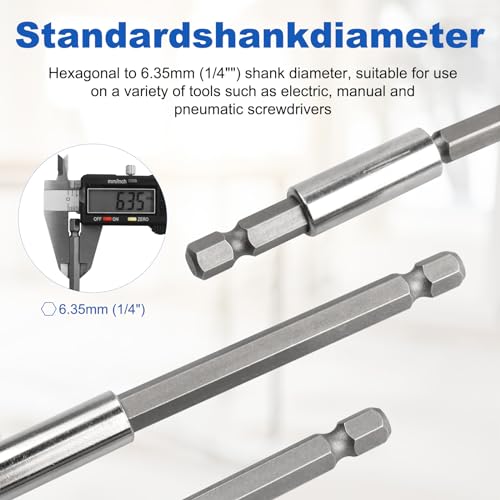 image for Rocaris 3 Pack Strong Magnetic Drill Bit Extension Holder, 1/4