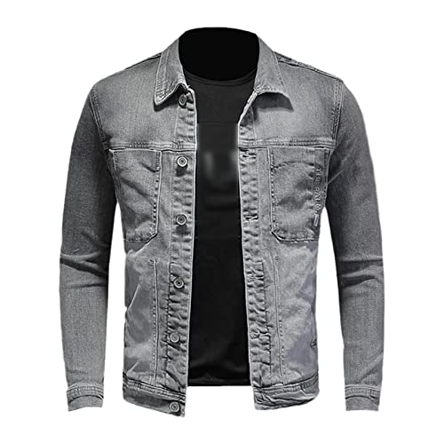 Veste en jean pour homme de qualité supérieure Kelsiop turquoise brodée