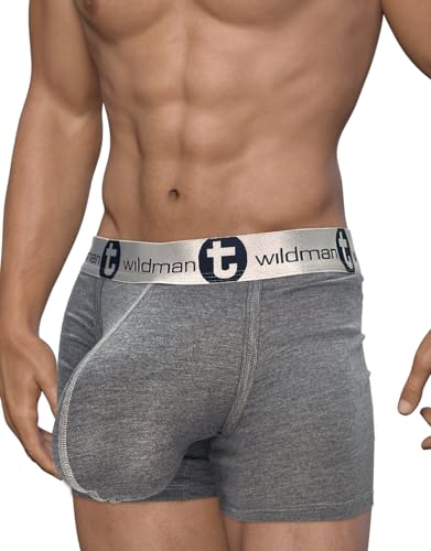 Wildmant Modal Monster Cock 5" Inseam Boxer Brief Gray3