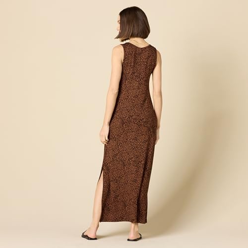 Image of Amazon Essentials Women's Side-Slit Jersey V-Neck Maxi Length Dress