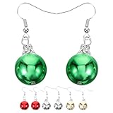 OUNONA Pendientes Navideños de Campana Multicolor Colgantes de Bola para Fiestas de Navidad Juego de 4 Pares Adorno Navideño Versátil para Celebraciones y Regalos