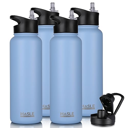 HASLE OUTFITTERS 40oz Stainless Steel Water Bottle, Vacuum Insulated Double Walled Leak Proof Sports Water Bottle with 2 Lids (Straw and Spout Lid) Thermo Mug Keep Cold and Hot(Blue,4)