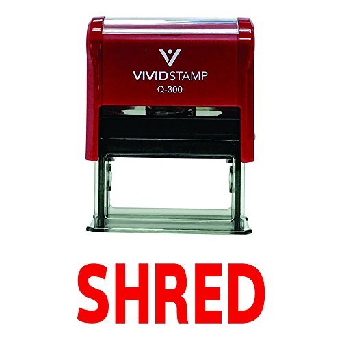Shred Self Inking Rubber Stamp (Red Ink) - Large