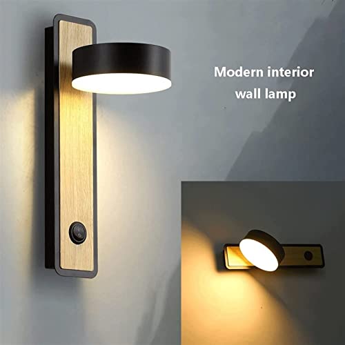 Luz lectura cabecera para evitar fatiga ocular con aplique LED de madera 5