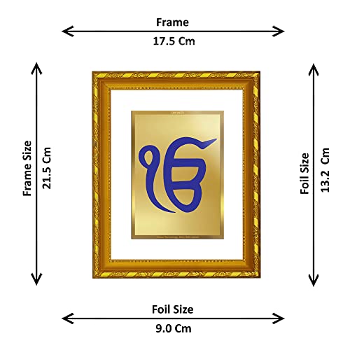 Image of Diviniti Ek Omkar Gold Plated Wall Photo Frame, Table Decor| DG Frame 103 Size 2 and 24K Gold Plated Foil| Religious Photo Frame Idol For Pooja, Gifts Items (21.5 CM X 17.5 CM)