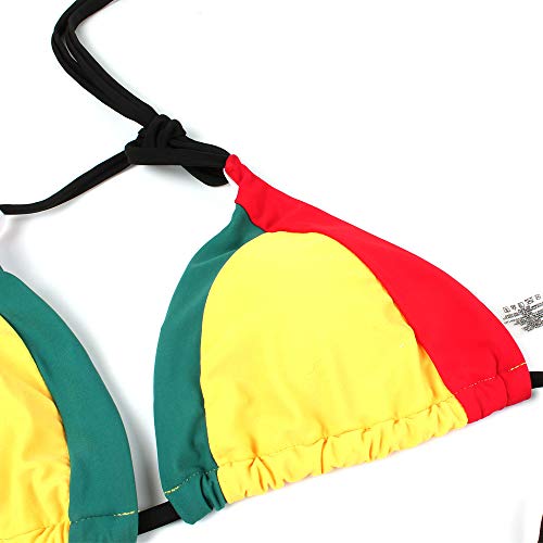 Women's Fashion Caribbean Rasta African Yellow Red Green Bikini Swimsuit Swimwear4