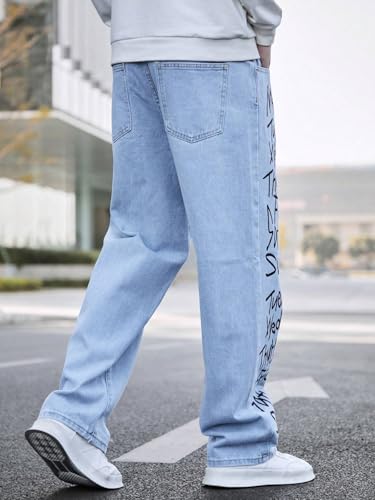 Men's Baggy Jeans Y2K Vintage Gothic Alphabet Print Jeans Black Denim Pants Wide Leg Pants Streetwear2